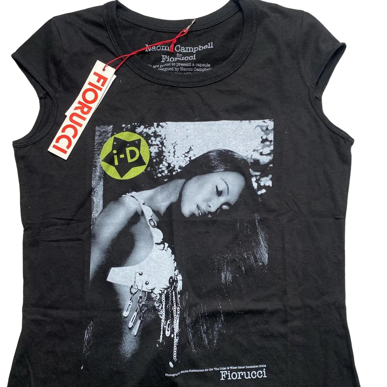 Fiorucci Naomi Campbell ID Magazine Black Vest T Shirt (XS)