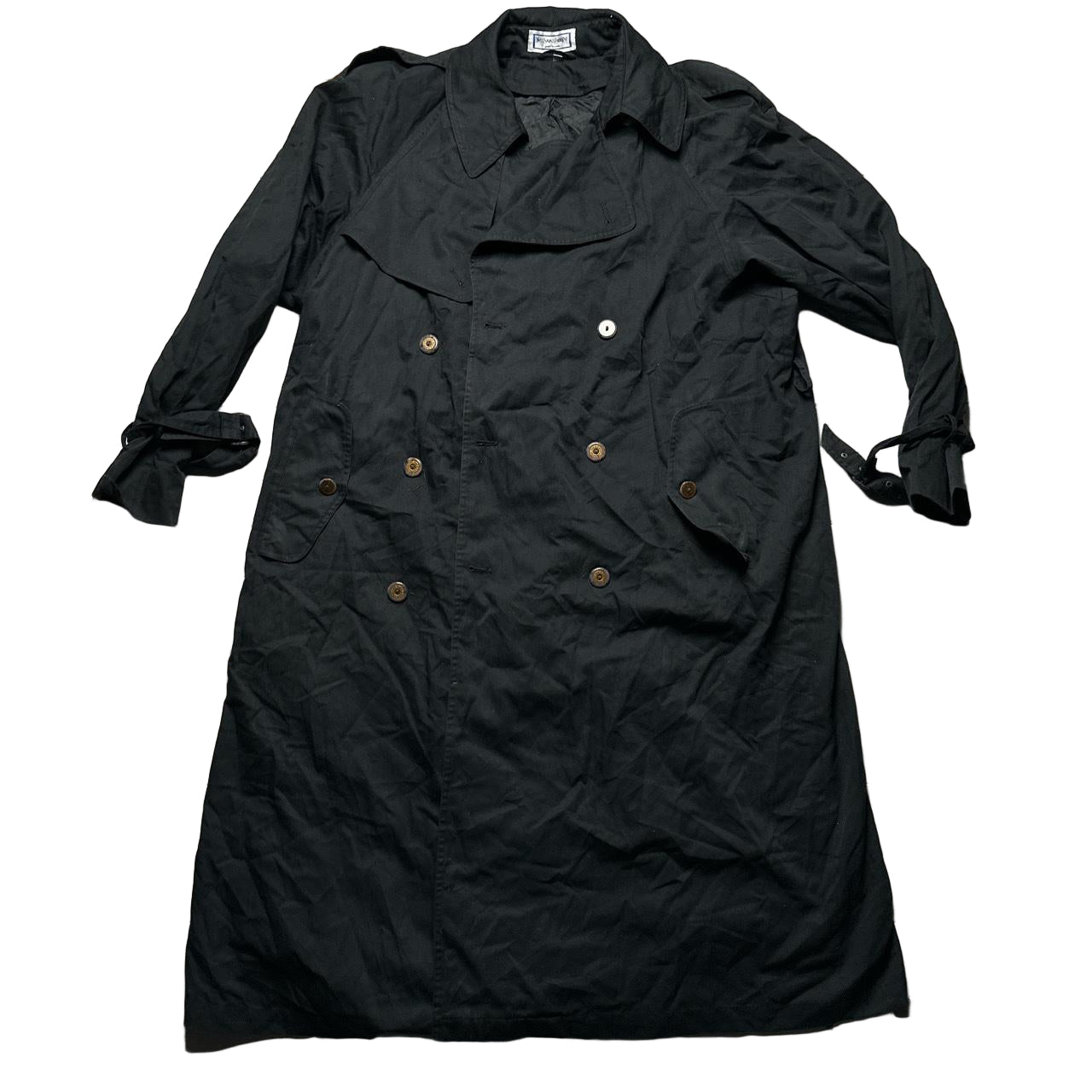YSL Yves Saint Lauren Vintage 90’s Trench Coat Black (XL)