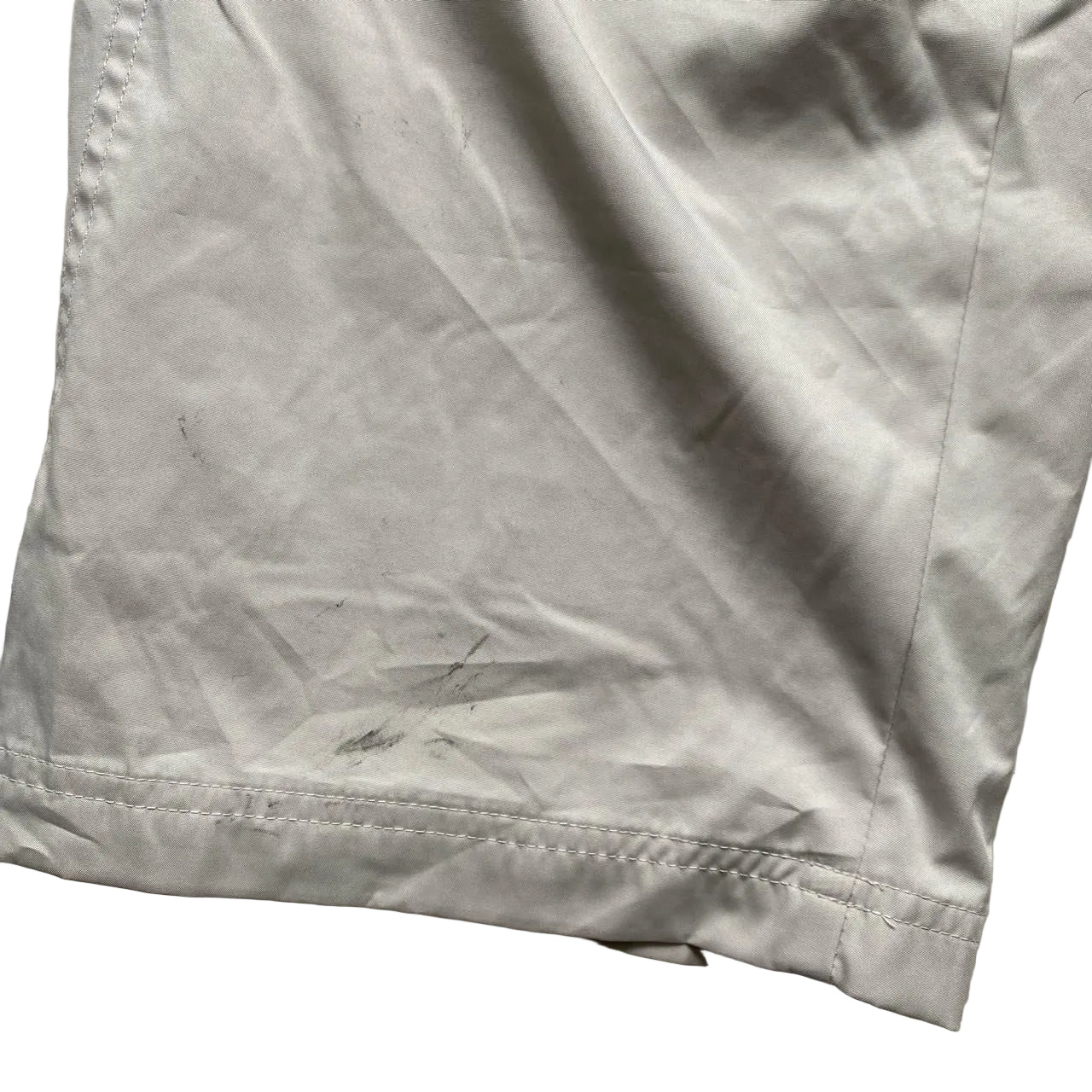 Nike Swoosh Vintage Baggy Track Pant Shell Bottoms Cream and Grey (XL)