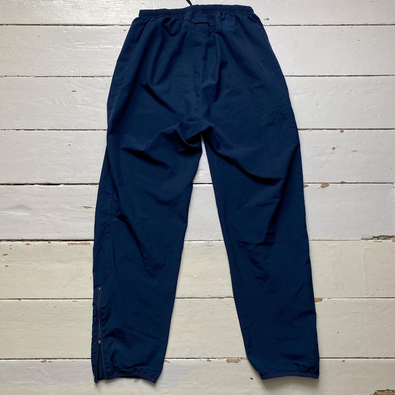 Nike Swoosh Vintage Baggy Shell Track Pant Bottoms Navy and White