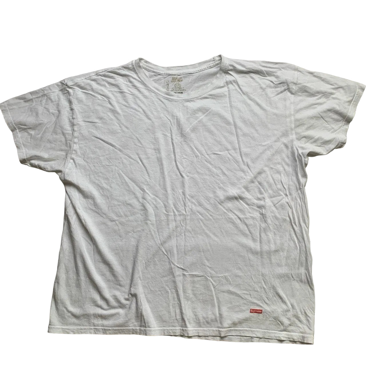 Supreme Hanes White and Red Box Logo T Shirt (L)