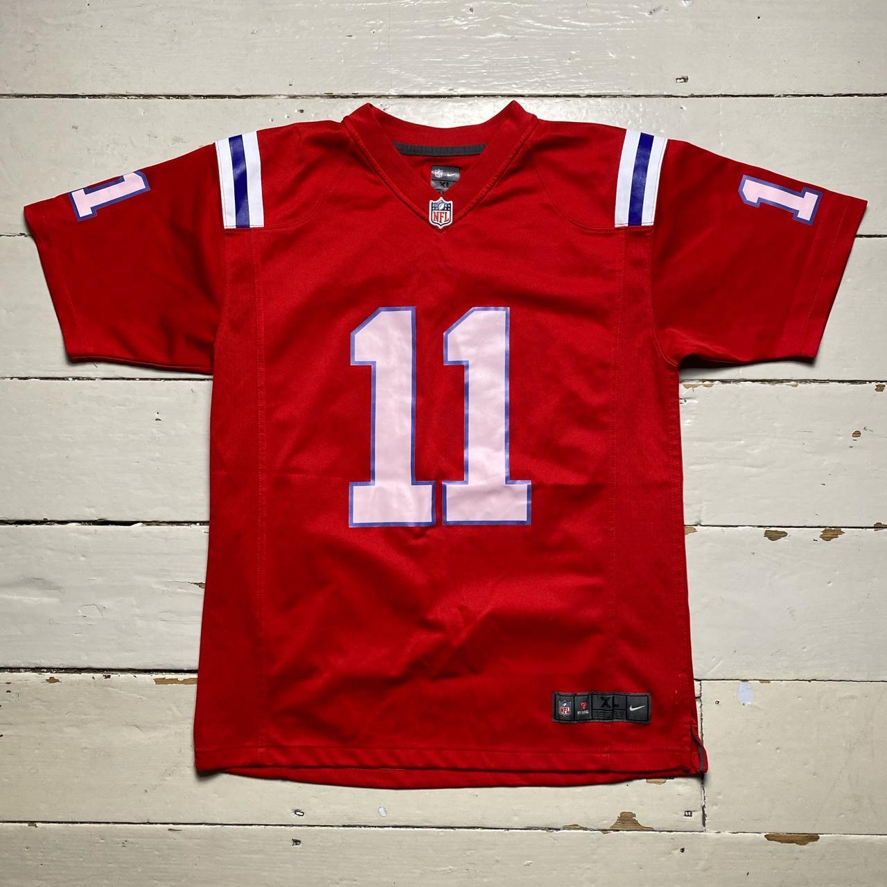 Nike NFL Julian Edelman Patriots Number 11 Red Jersey