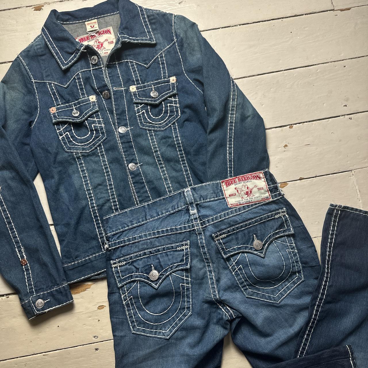 True Religion Denim Big White Stitch Navy Suit