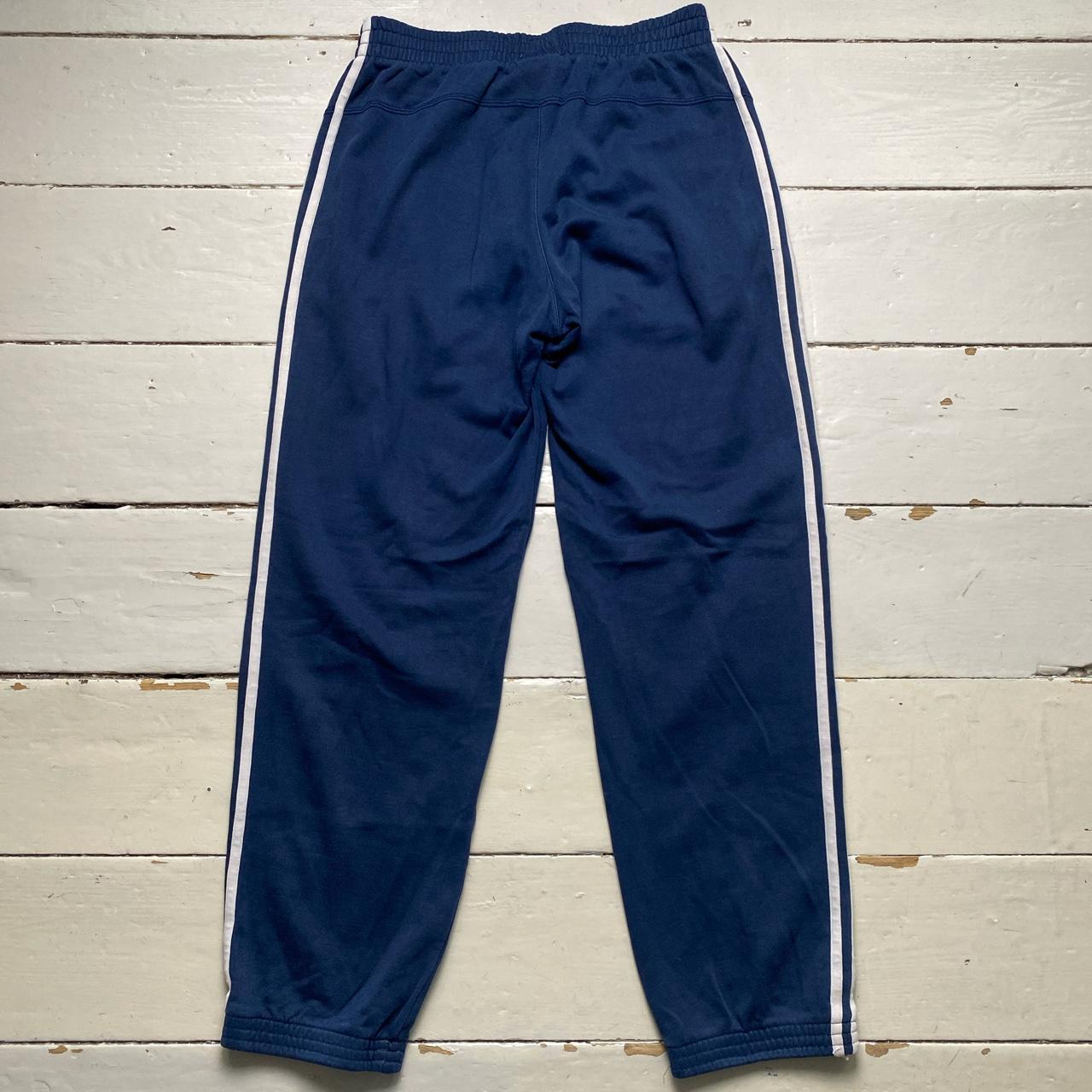 Adidas Performance Essentials Navy and White 3 Stripe Joggers