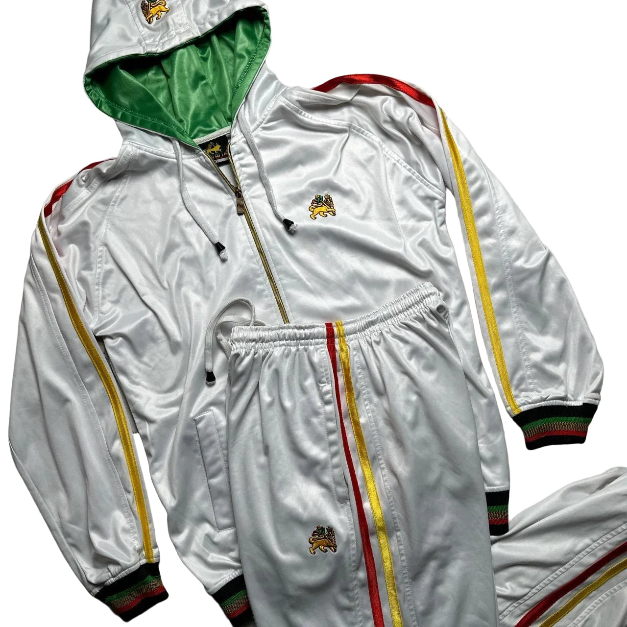 Raw Blue Rasta Full Tracksuit White Yellow Red and Green (XL)