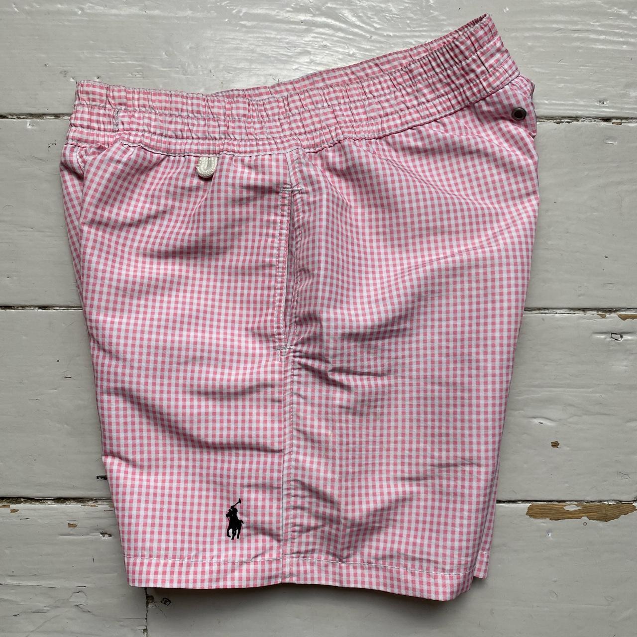 Ralph Lauren Polo Checked Pink and White Swim Shorts