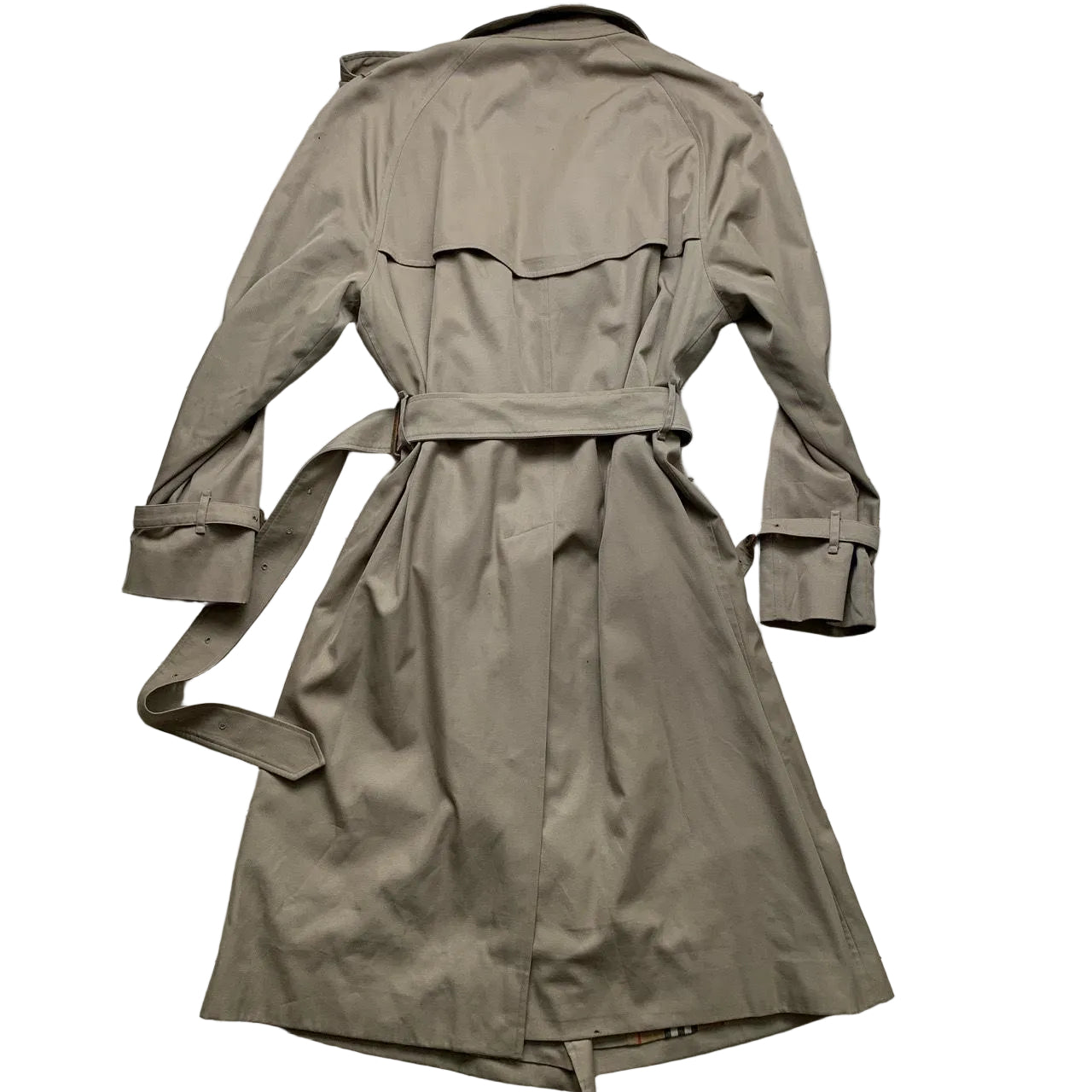 Burberrys Burberry Vintage Womens Trench Coat Jacket with Belt (XL)
