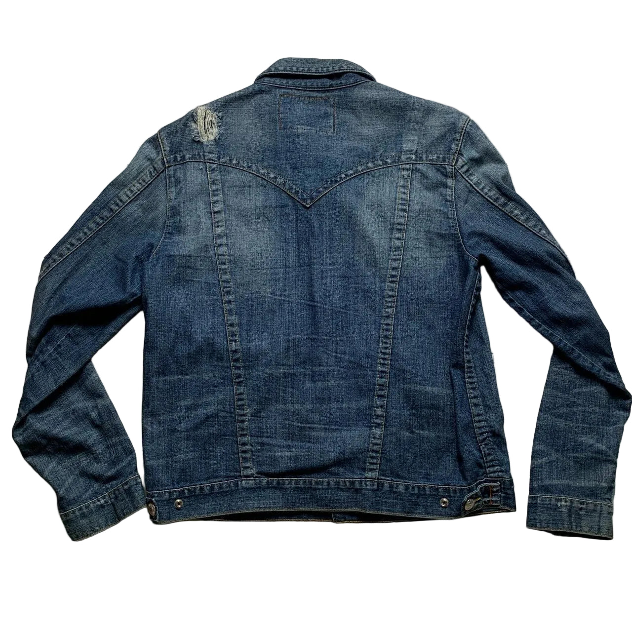 True Religion Johnny Jacket Denim Distressed Jacket (3XL)
