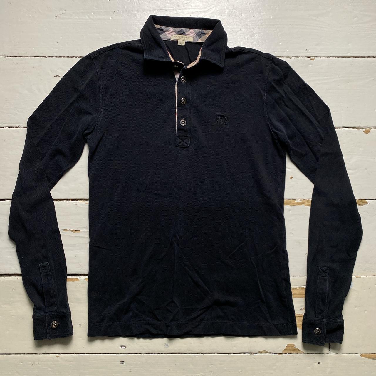 Burberry black long sleeve polo best sale