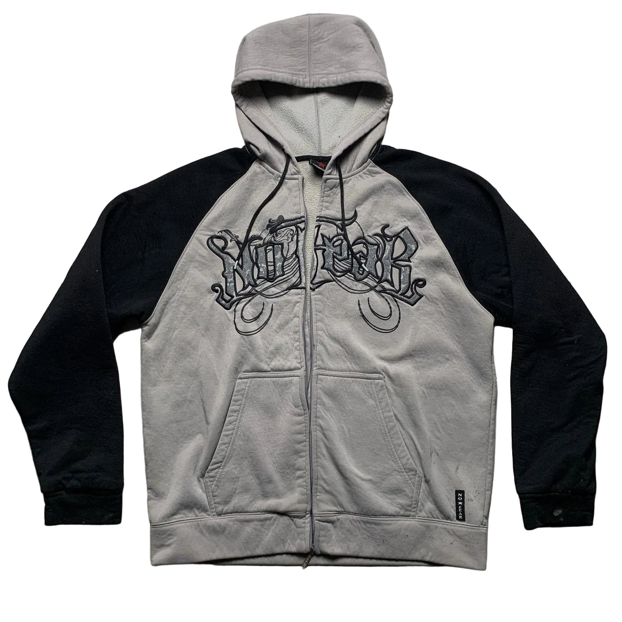 No Fear Grey and Black Vintage Hoodie
