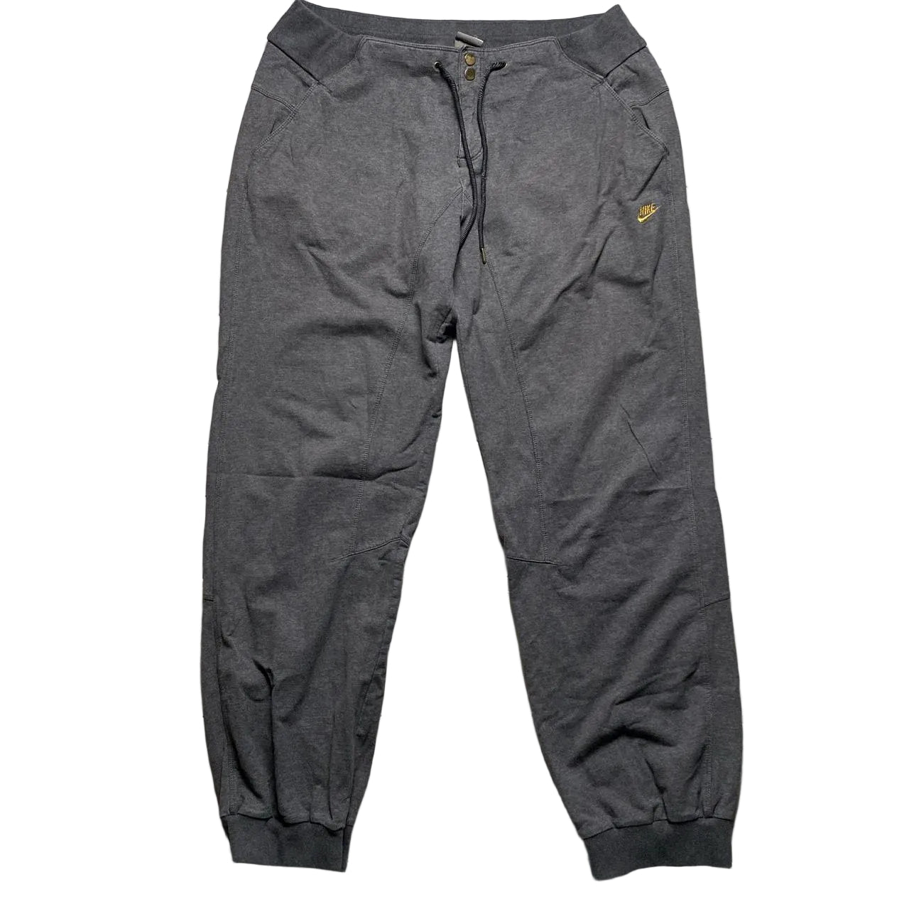 Nike Vintage Swoosh Grey and Yellow Baggy Joggers (XL)