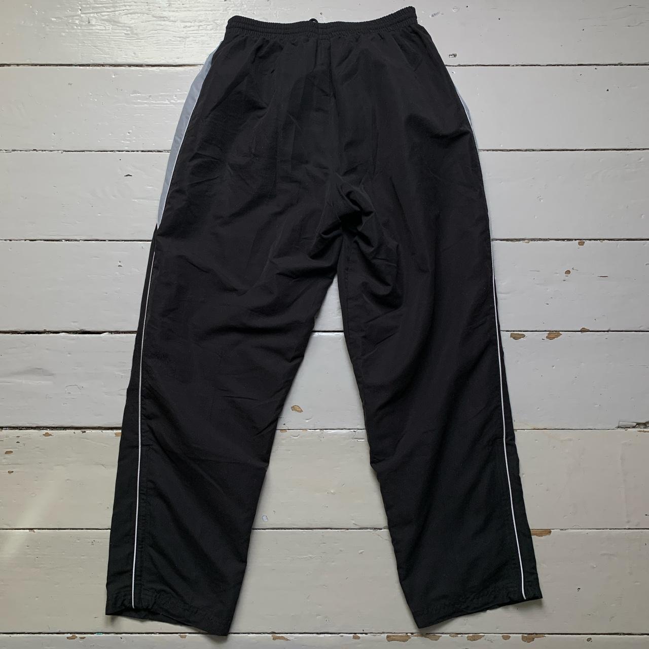 Umbro Vintage Black and Grey Shell Baggy Track Pant Bottoms