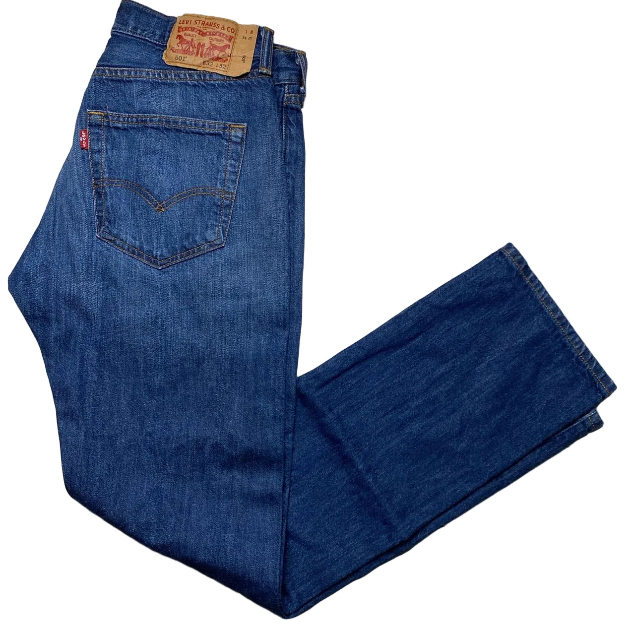 Levis 501 Navy Baggy Jeans (32W)