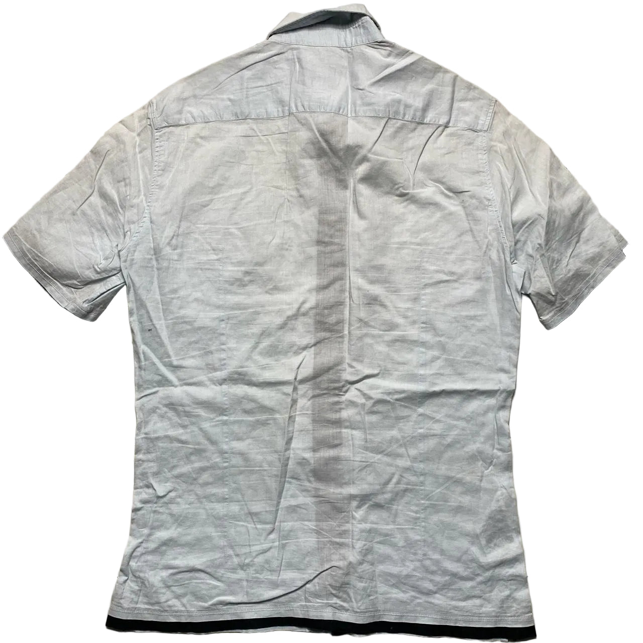 Hugo Boss Light Blue and Navy Short Sleeve Shirt (S)