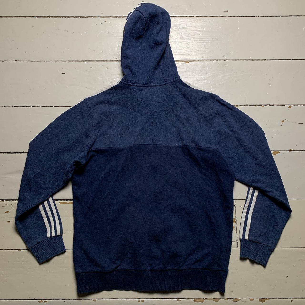 Adidas Vintage Blue and White Hoodie