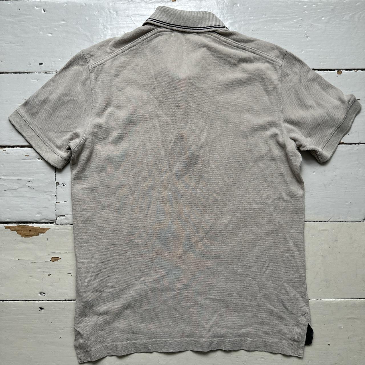 Stone Island Cream and Black Vintage Polo Shirt
