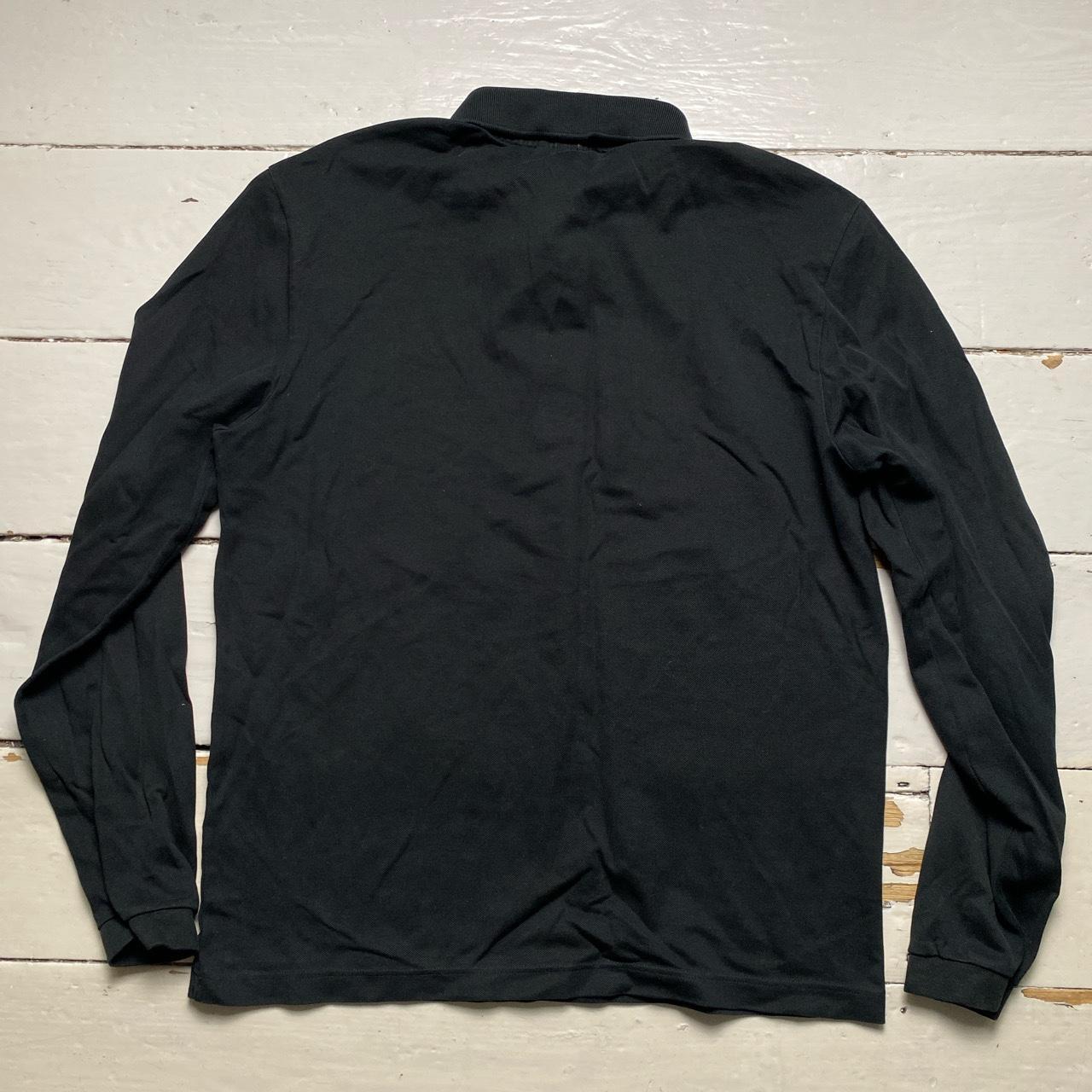 Lacoste Black and White Polo Long Sleeve Shirt
