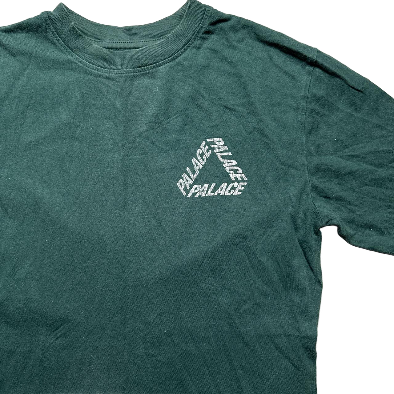 Palace Tri Ferg Bottle Green and White T Shirt (S)