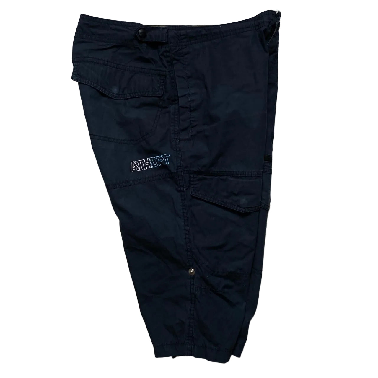 Nike Athletic Department Looolp Swoosh Baby Blue and Navy Cargo Combat Shorts (S)