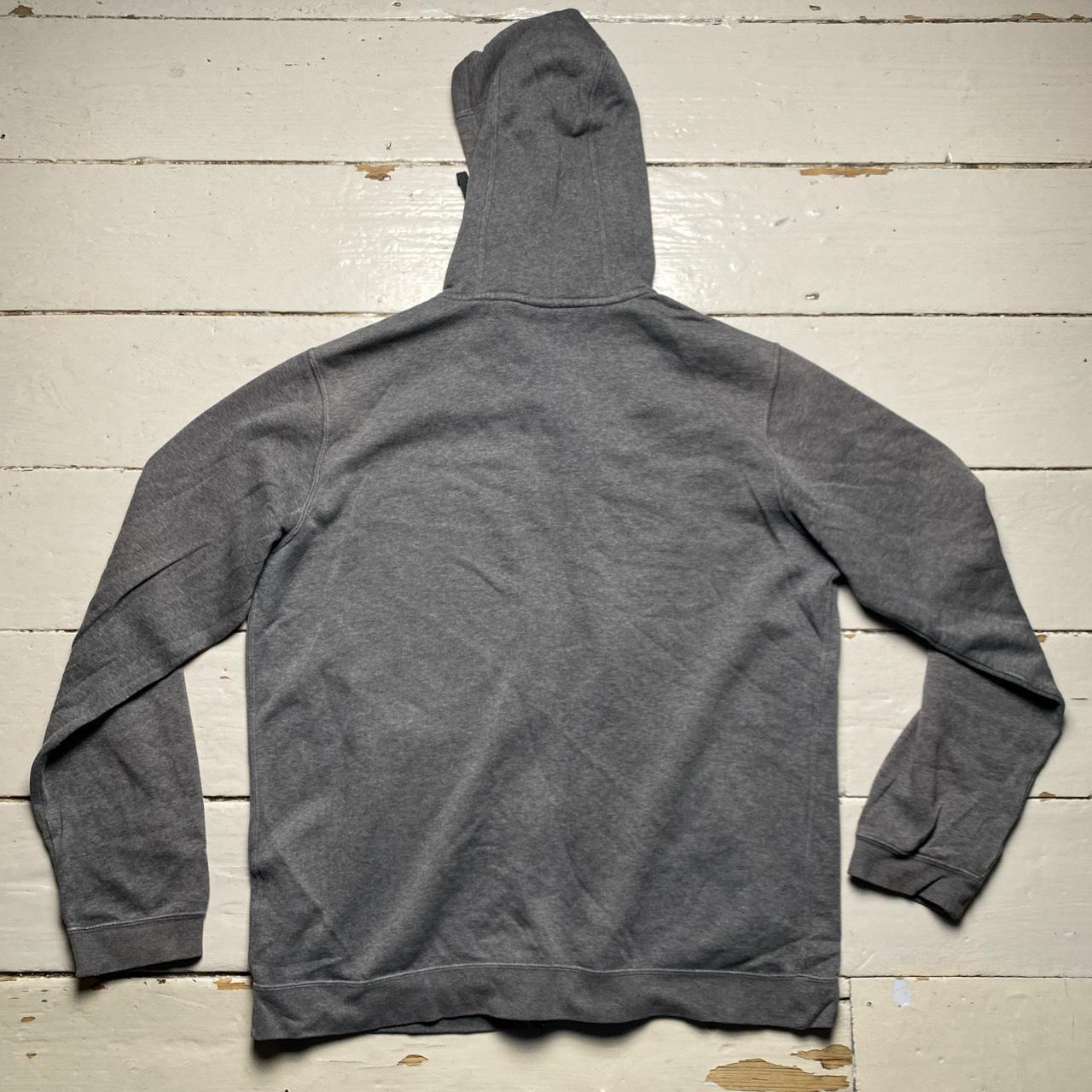 Nike Grey and White Swoosh Hoodie