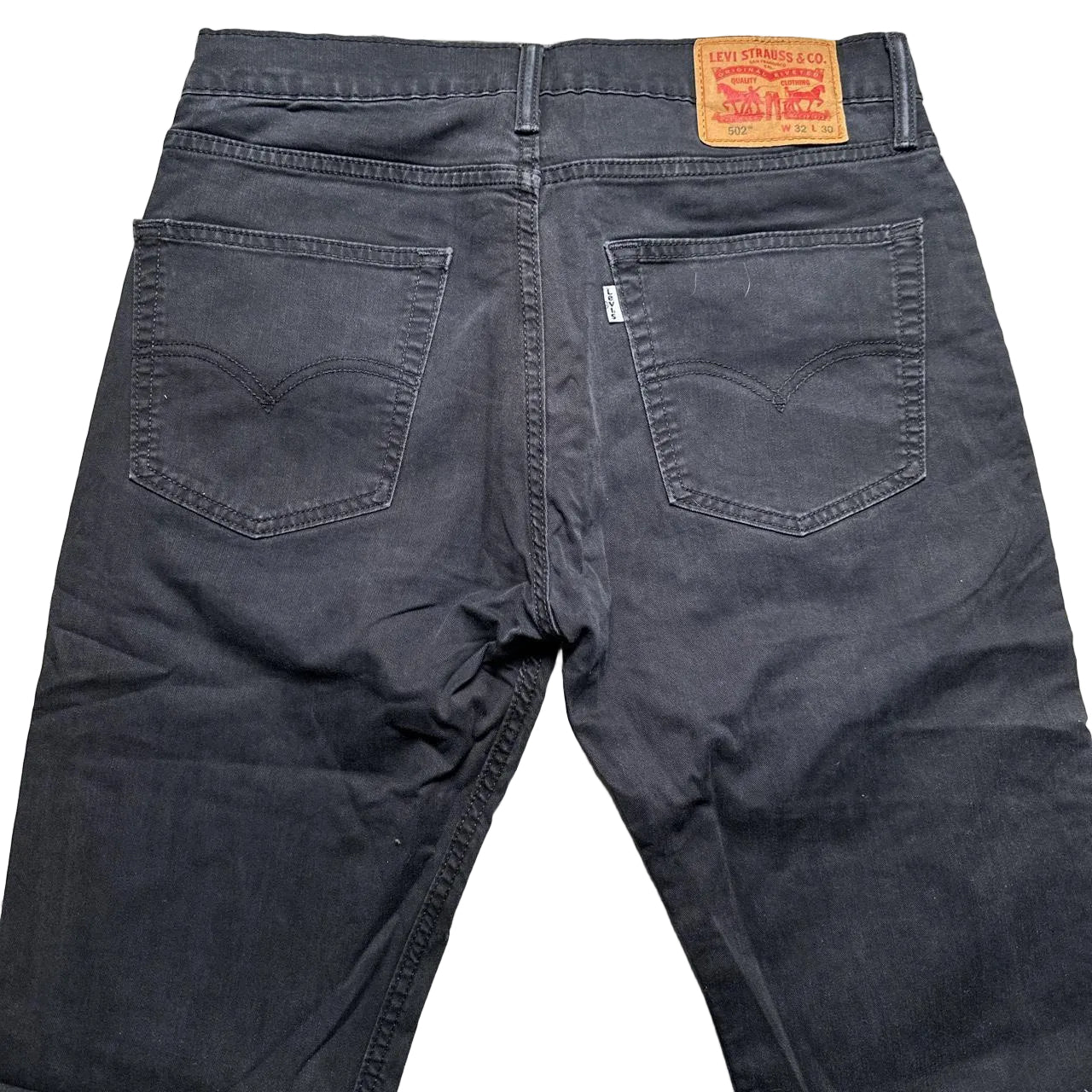 Levis 502 Black Trouser Jeans (32W)