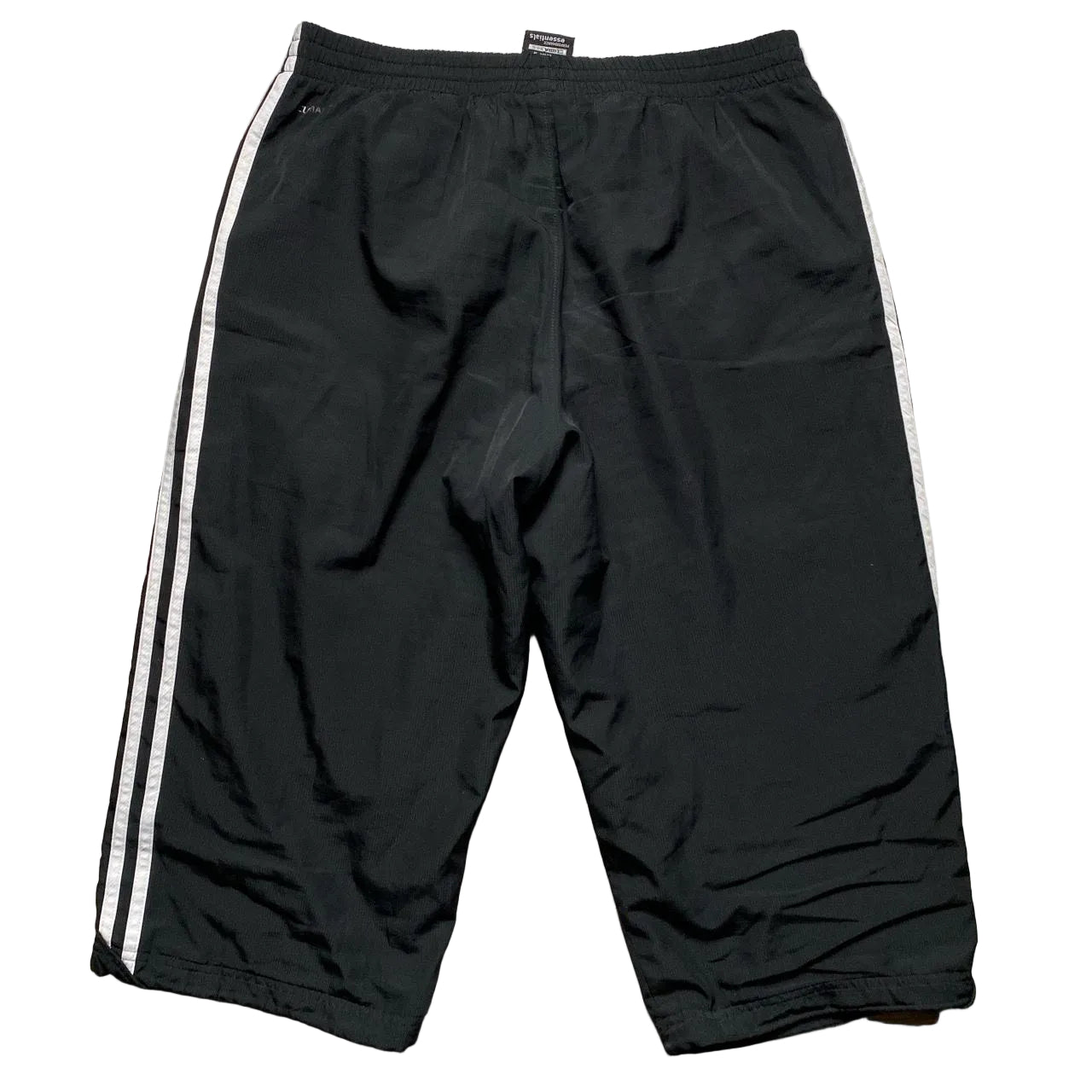Adidas Black and White 3 Stripe Shell Trackpant Shorts (M)