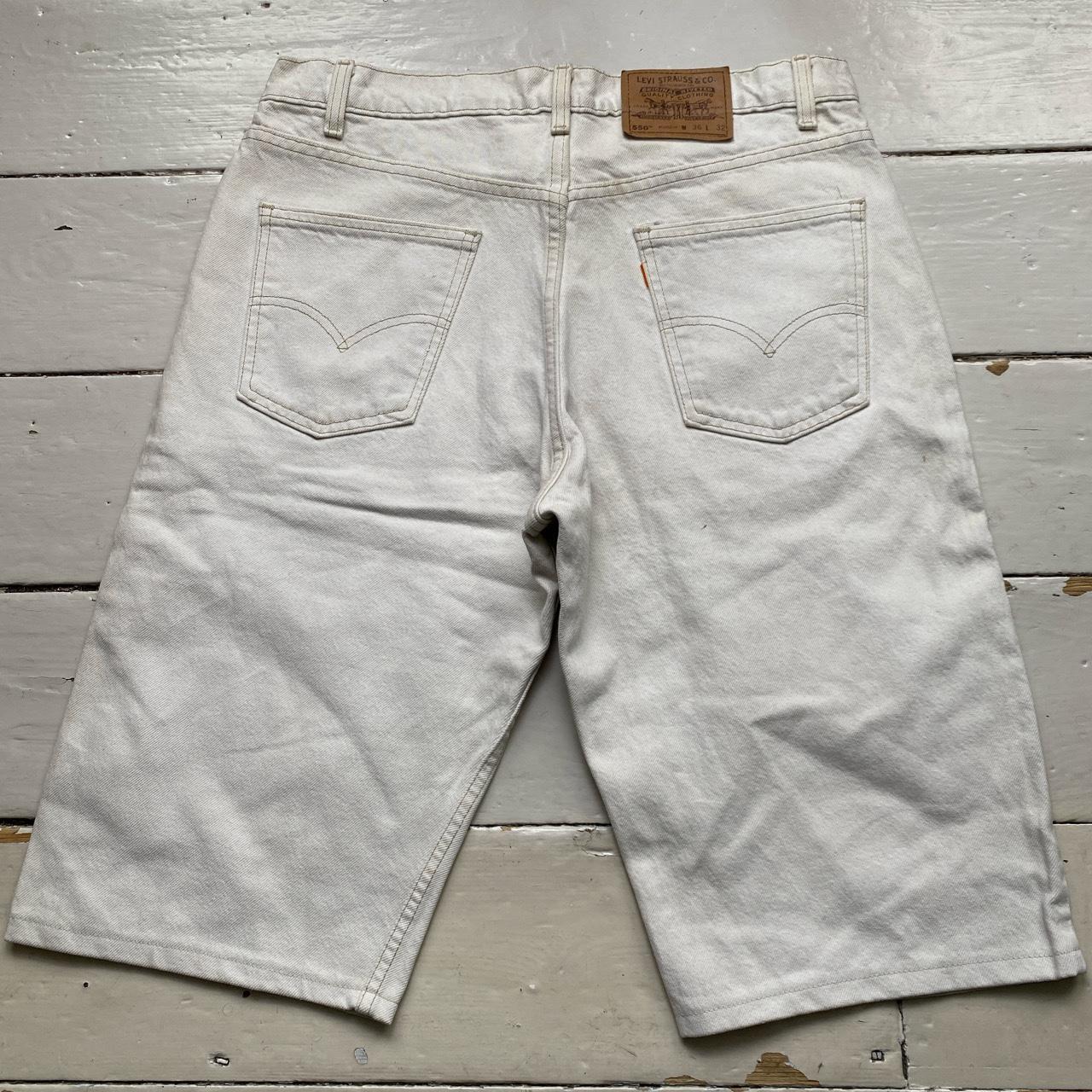 Levis 550 Vintage Cream White Baggy Jean Short Jorts