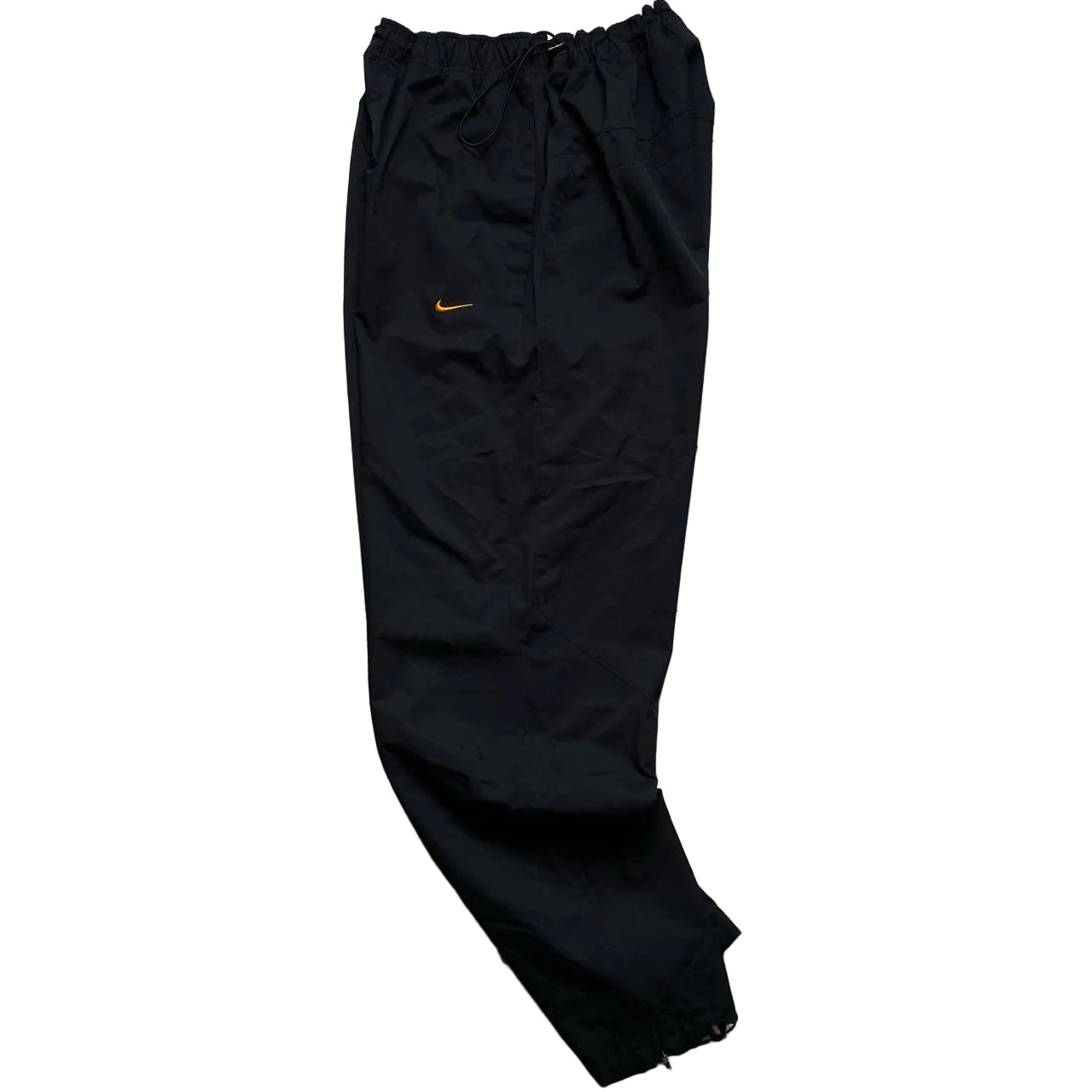 Nike Shox Black and Orange Vintage Shell Baggy Track Pant Bottoms (L)