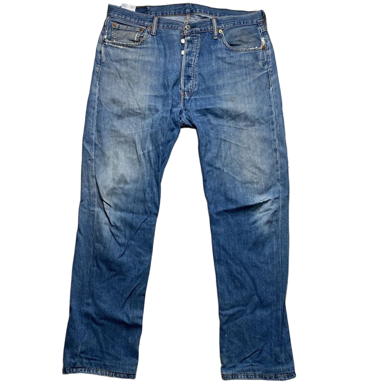 Levis 501 Light Blue Distressed Vintage Jeans (36W)