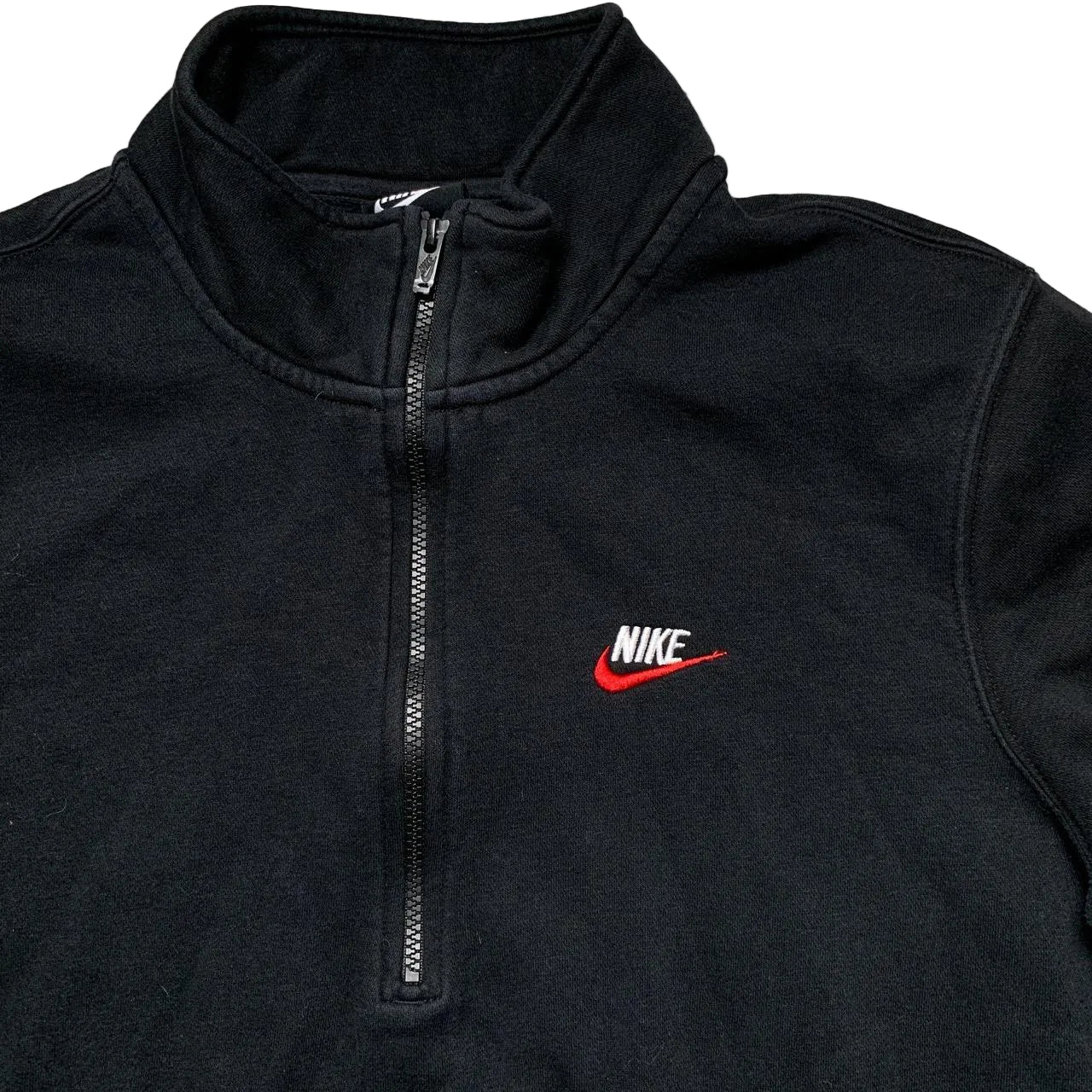 Nike Swoosh Black White and Red Quarter Zip Jumper (XL)