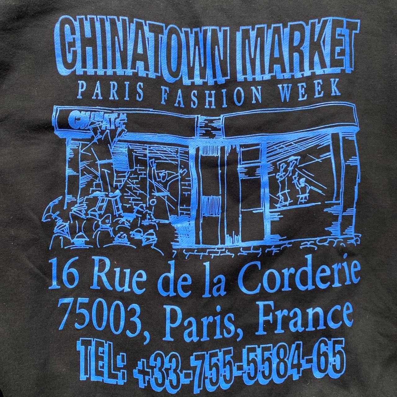 Chinatown Market Paris Fashion Week Black and Blue Hoodie (L/2XL)