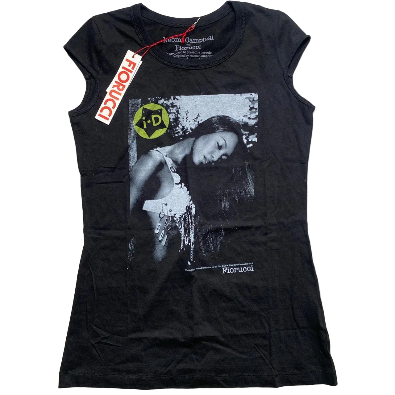 Fiorucci Naomi Campbell ID Magazine Black Vest T Shirt (XS)