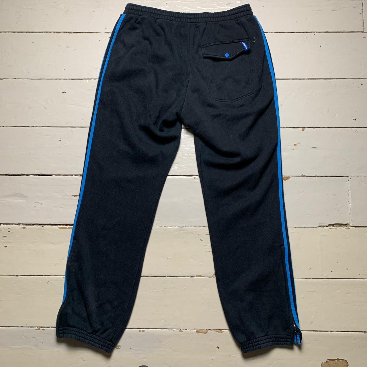 Adidas Originals Vintage Baggy Joggers Black and Blue Stripes