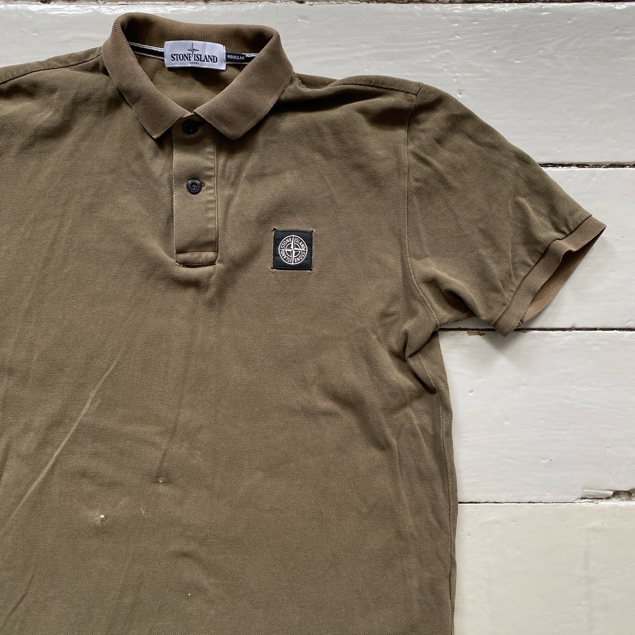Stone Island Olive Polo (Medium)