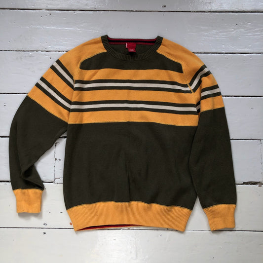 Levis Striped Yellow and Green Jumper (Medium)