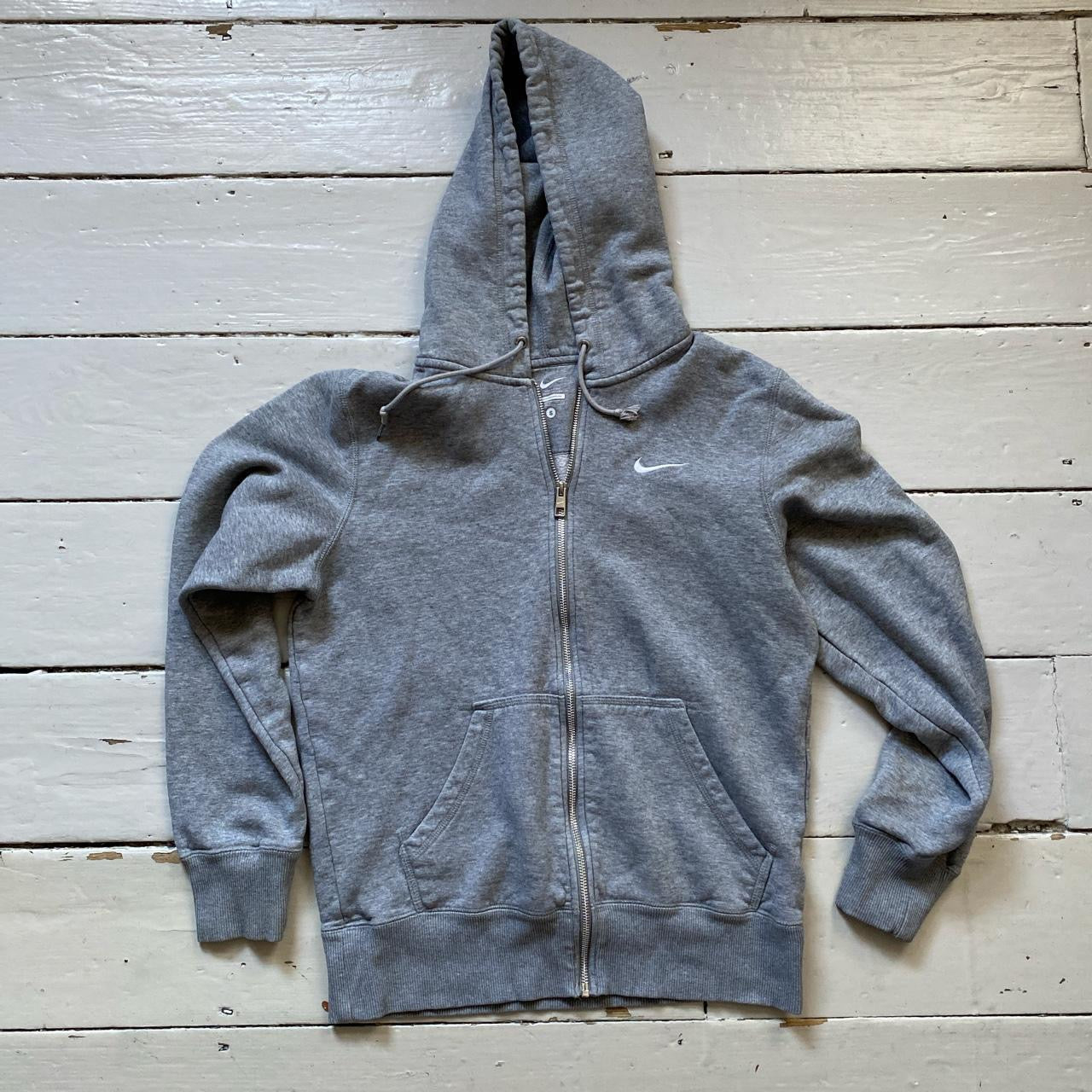 Nike Swoosh Grey Hoodie (Small)