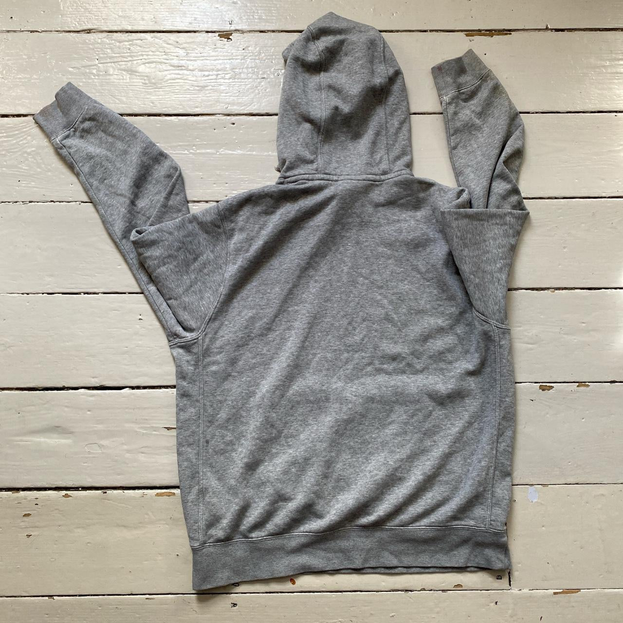 Nike Swoosh Grey and White Hoodie (Medium)
