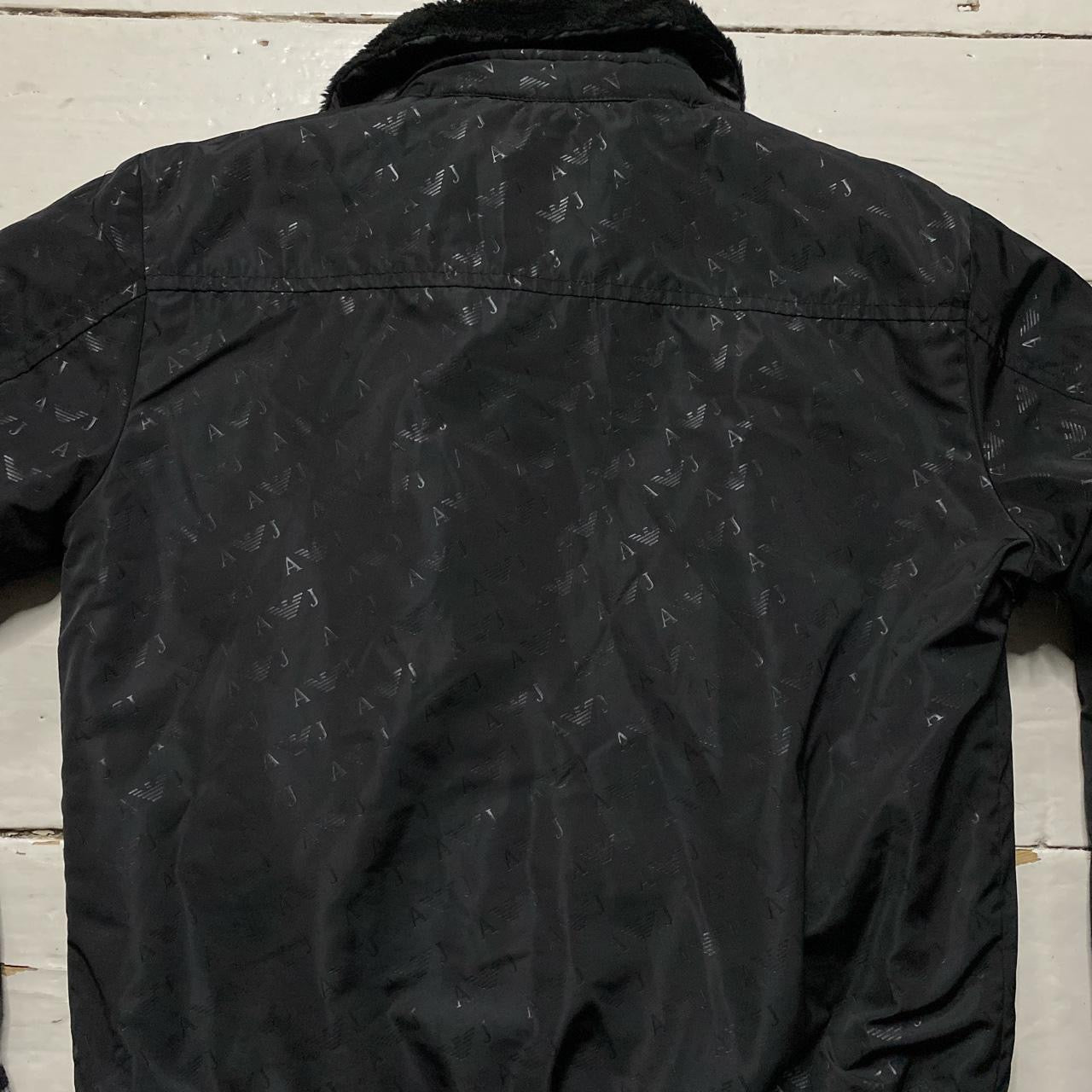 Armani Jeans Vintage Repeat Bomber Jacket (Small)