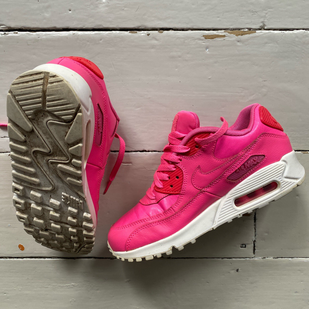 Nike Air Max 90 Pink White Red (UK 5.5)