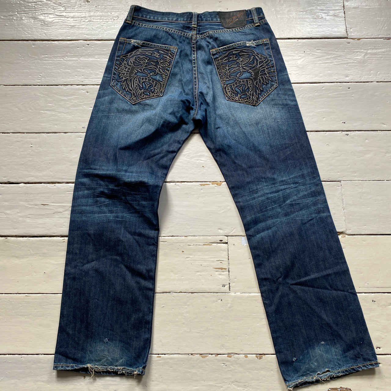 Ed Hardy Tiger Embroidered Jeans (34/30)