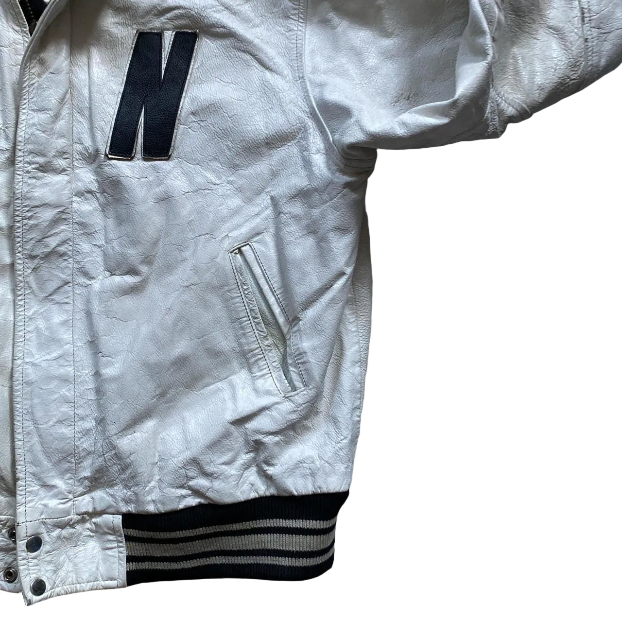 Noose Leather Vintage White Jacket (M)