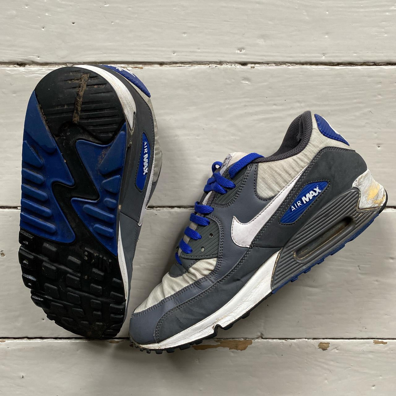 Nike Air Max 90 Grey White Blue (UK 9)
