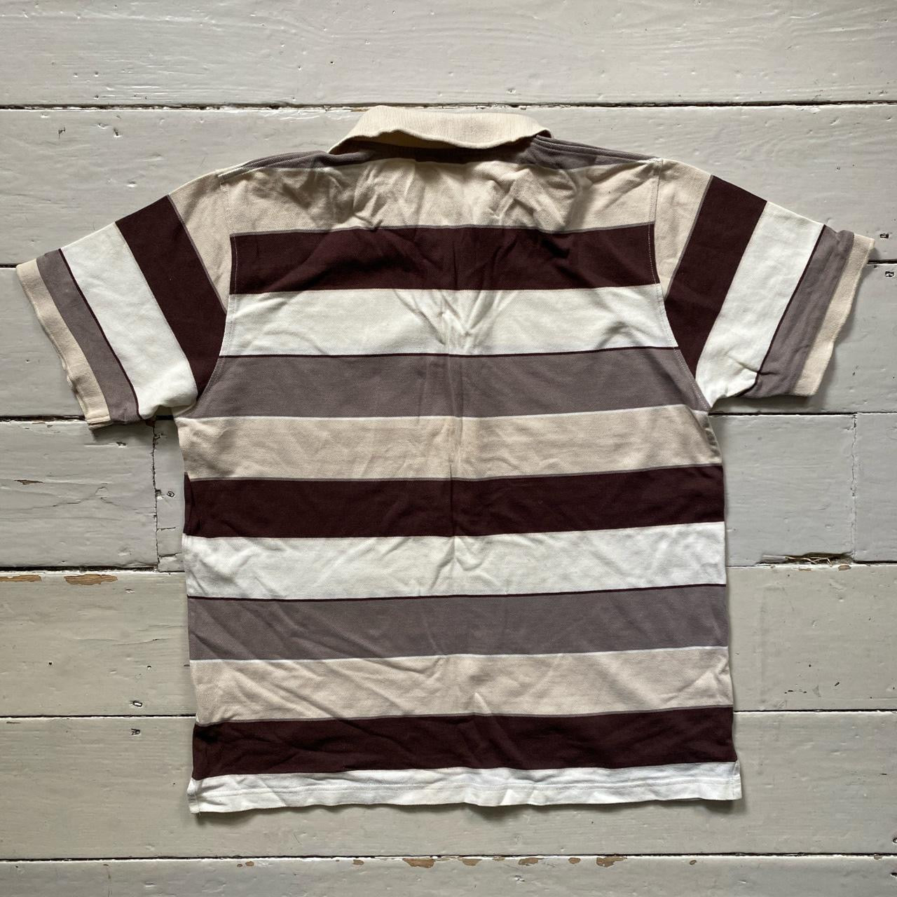West Ham Brown Stripe Polo Shirt (XXL)