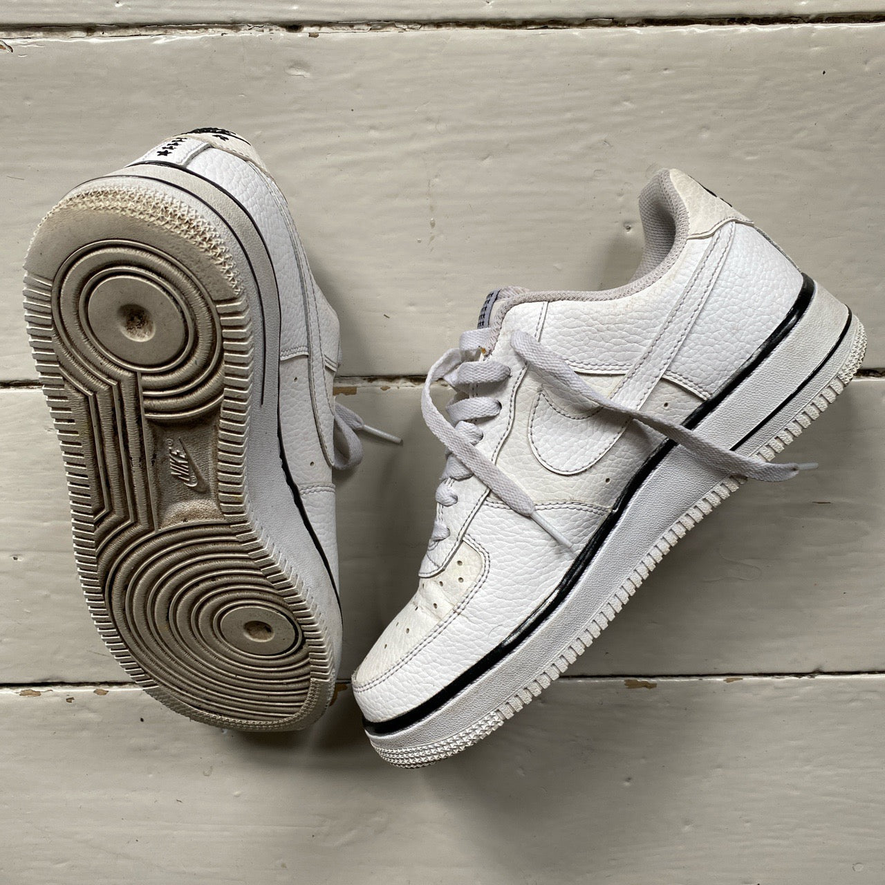 Nike Air Force 1 White and Black (UK 6)