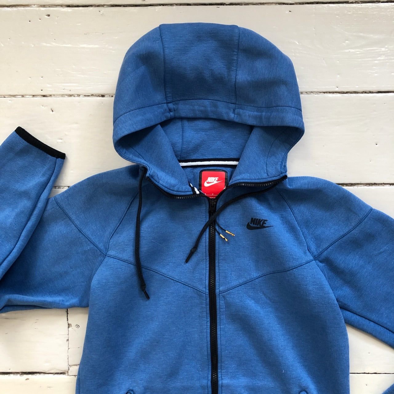 Nike Tech Fleece Blue Hoodie (Small)