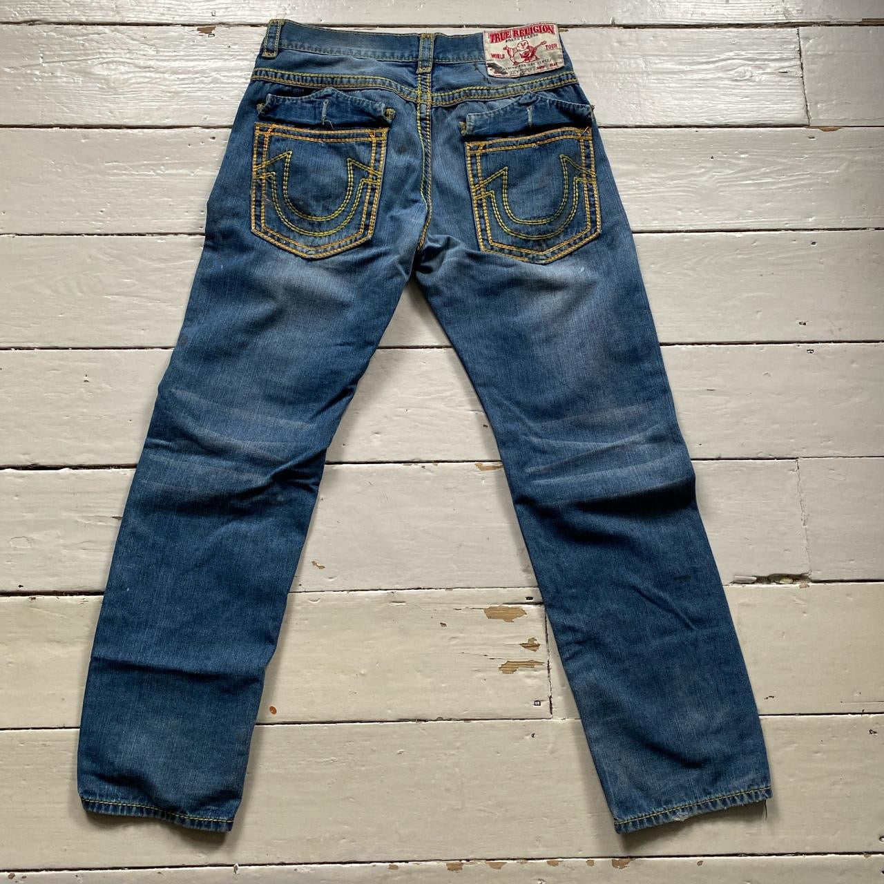 True Religion Yellow Stitch Joey Super T Jeans (36/32)