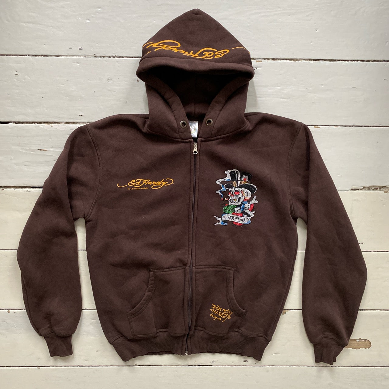 Ed Hardy Vintage Brown Hoodie (Medium)