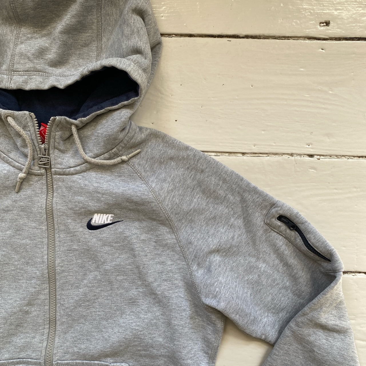 Nike Grey Swoosh Hoodie (Small)