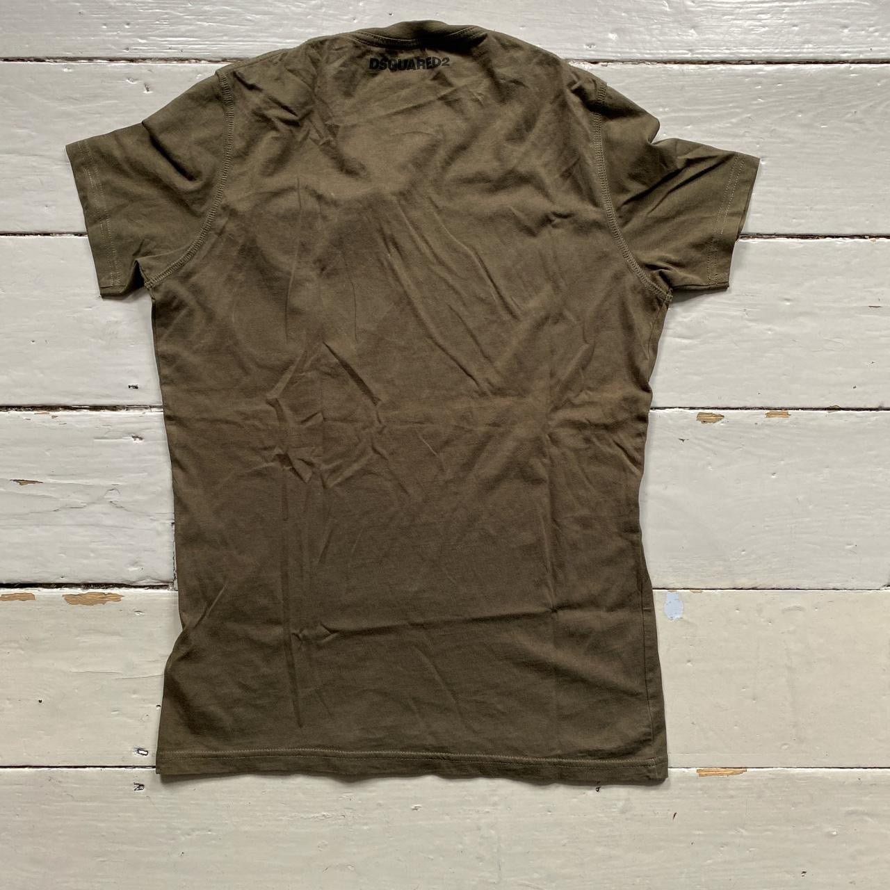 Dsquared Patch Khaki Junior T Shirt (16 Years)