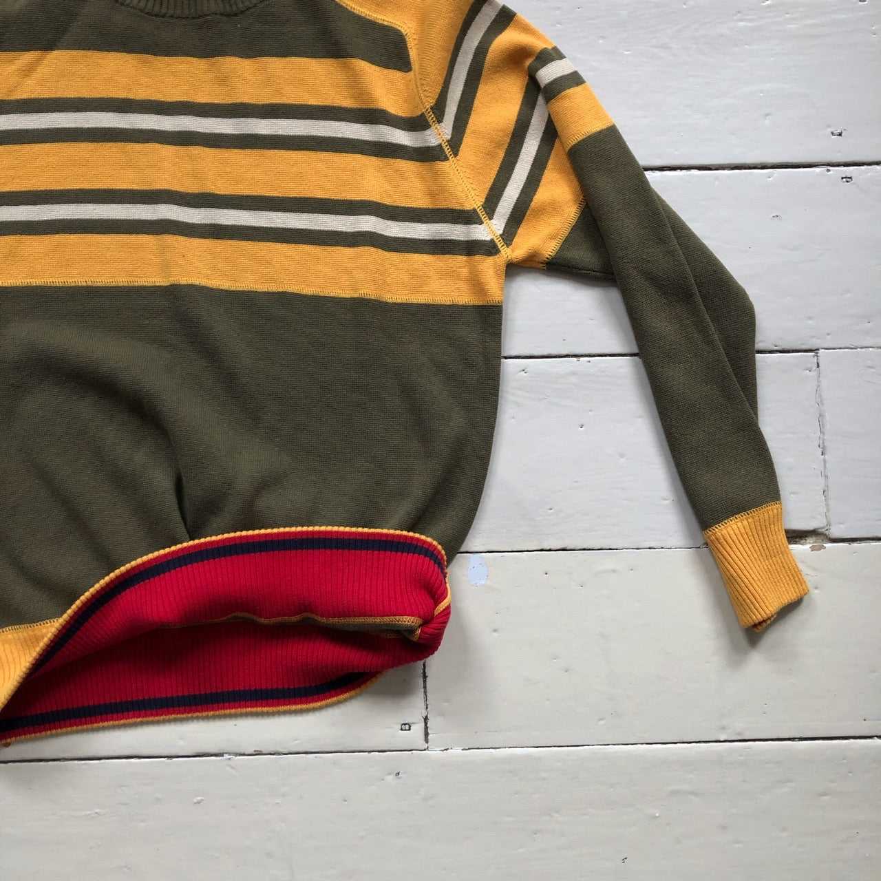 Levis Striped Yellow and Green Jumper (Medium)